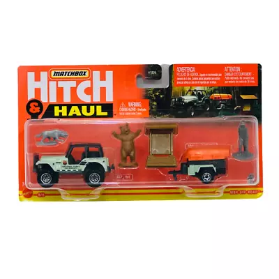 Matchbox HITCH & HAUL Jeep CJ7 4x4 & Trailer Trawler National Parks MBX Off-Road • $18.98