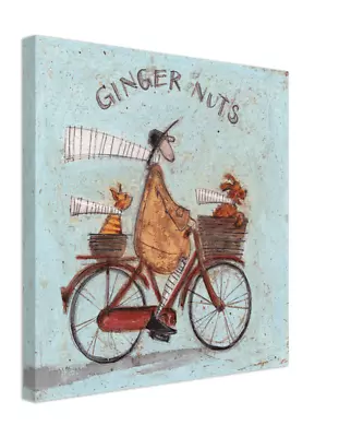 Sam Toft Ginger Nuts Canvas Art Print Mounted Wooden Frame Picture Cat Love Gift • £19.99