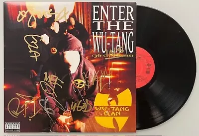 Multi Signed Wu-Tang Album Cover W/ Vinyl Ghostface Method Man AUTO BAS LOA • $61