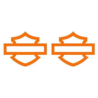 Harley Davidson Tank Decal Sticker Bar Shield Logo Pair Orange • $10