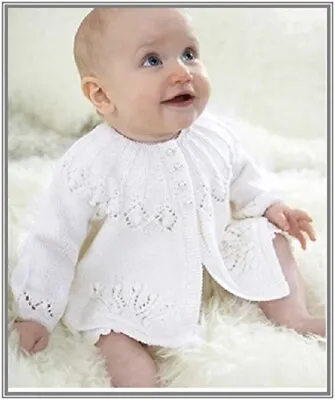 Bm004 Knitting Pattern Fit For A Prince Or Princess Baby Matinee Jacket In 4 Ply • £2