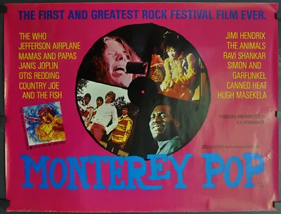 Monterey Pop R/1970 Original 29x38 Uk Quad Movie Poster Jimi Hendrix The Who • $150