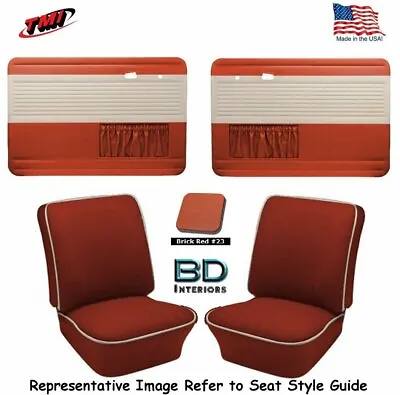 1967 VW Bug OEM Door Panel & Upholstery Kit Sedan & Convertible - Brick Red • $757.76