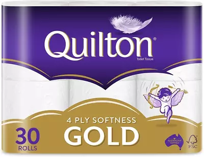 Quilton 4 Ply Toilet Tissue (140 Sheets Per Roll 11cm X 10cm) 30 Count Pack O • $28.51