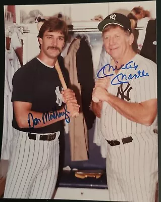 Mickey Mantle And Don Mattingly Signed 8x10 • $500