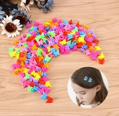 100PCS Girls Ladies 1cm Mini Hair Clips Jaw Claw Grip Butterfly Hairclip Styling • £3.99