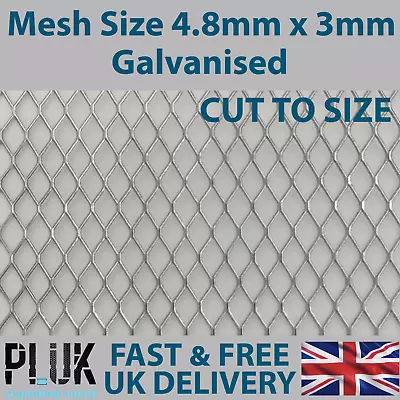 DIFFERENT SIZE Sheets Of Expanded Galvanised Metal Mesh Size 4.8mm X 3mm • £5.49