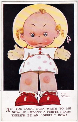 £3.50 • Buy Mabel Lucie Attwell Postcard 'AN YOU DON'T  EVEN WRITE' 1930's By  Valentines