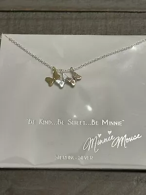 Disney Parks Collection STERLING Necklace Minnie Mouse Bows Tri-color  - NEW • $25