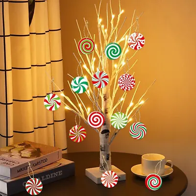 16PCS Christmas Candy Lollipop Cane Ornament Xmas Tree Hanging Pendant Decor UK • £4.91