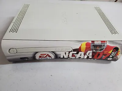 XBOX 360 White No HDD Console Only Tested Cleaned NCAA Football 07 Faceplate • $45