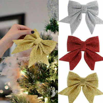 HOT NEW Large Bows Christmas Tree Bowknot Ornaments Gift Party Xmas Decoration • $23.25