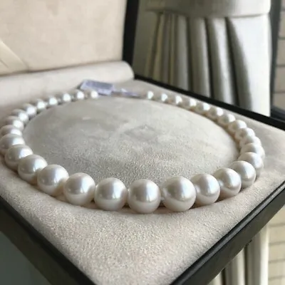 £249.99 • Buy Genuine Natural Aaaaa 11-12mm White South Sea Round Pearl Necklace 18  14k Gold
