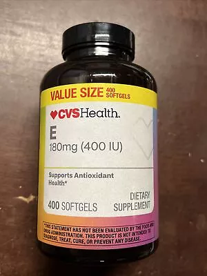 CVS Health Vitamin E 400IU 180mg 400 SOFTGELS Exp: 07/2024 Value Size • $13.99