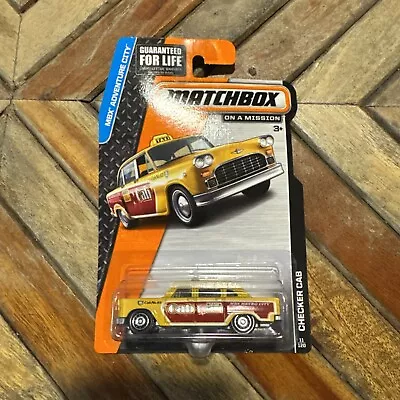 2014 Matchbox #11/120 Checker Cab On A Mission MBX Adventure City NOC 1:62 • $4