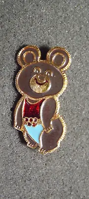 1980 Moscow Russia Olympic Games Misha Mishka Bear Mascot Soviet Lapel Pin Badge • $0.99