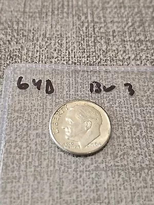 1964 D Roosevelt Silver Dime BU Listing 3 • $2.71