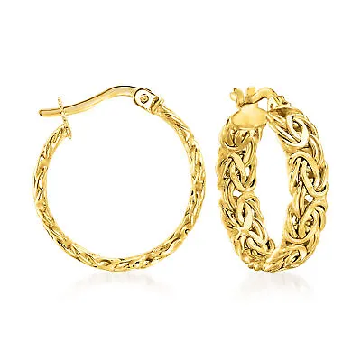 Ross-Simons 14kt Yellow Gold Byzantine Hoop Earrings. 3/4 Inches • $395