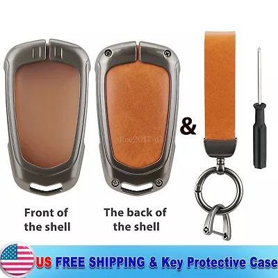 Orange Zinc Leather Car Key Fob Case Cover For Cadillac ATS XTS CTS SRX Escalade • $9.89