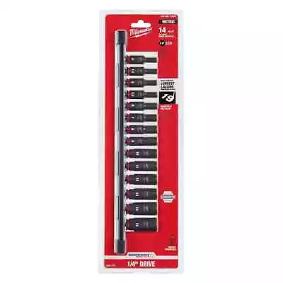 Milwaukee 49-66-7003 14PC SHOCKWAVE Impact Duty 1/4  Drive Metric 6Pt Socket Set • $43.99