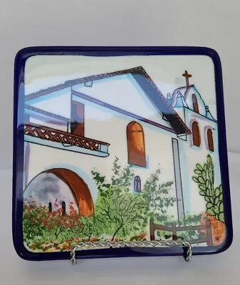 Terracotta Pottery California Missions Santa Ines Trivet Tile By Mervyn's CA • $39.90