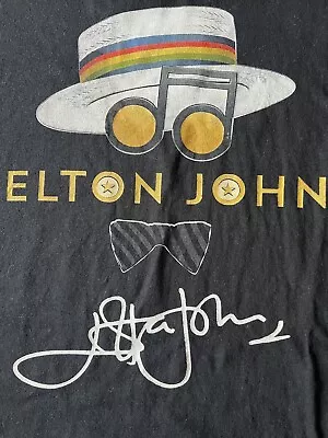 Elton John Signature Hat Glasses Band Graphic T Shirt Size 3XL • $29.98