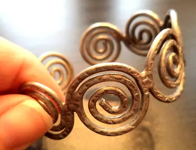 Stunning Vintage Estate Silver Tone Spiral 7  Cuff Bracelet!!! 1567o • $0.99