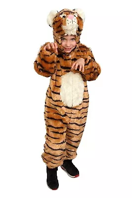 Dress Up America Tiger Costume - Plush Animal Tiger Costume For Kids Medium 8-10 • $27.97