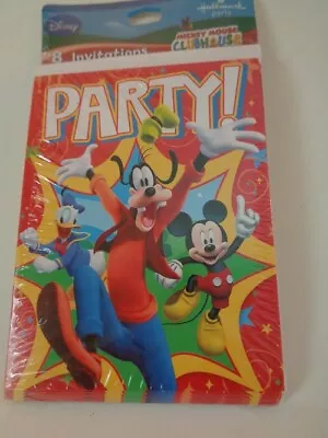 Mickey Mouse Goofy Donald Duck Clubhouse 1 Pack 8 Party Invitations & Envelopes • $10.99