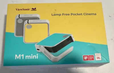 ViewSonic M1 Mini-2 Lamp Free Pocket Cinema LED Projector -Blue/Yellow/Gray READ • $85