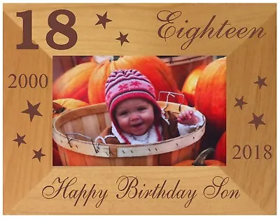 PERSONALISED 18th BIRTHDAY PHOTO FRAME  AGE 18 NAME GIFT SON DAUGHTER GIFT • £21.95