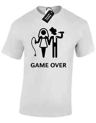 Game Over Mens T Shirt Funny Wedding Bride Groom Design Gift Present Joke Top • £8.99