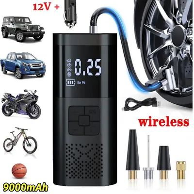 9000mAh Digital Tyre Inflator Car Air Pump Compressor Electric Portable Auto 12V • $38.95