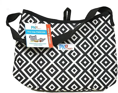 $19.97 • Buy Packit PK2 Freezable Shoulder Lunch Bag Or Tote For Picnics Tailgating B & W