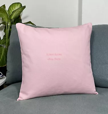 Baby Pink 100% Cotton Plain Solid Colour Canvas Cushion Cover Baby Shower Case • $14.49