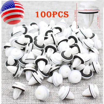 100pcs Plastic Rivet Car Door Trim Retainer Clips 9mm Hole For Honda Mitsubishi • $6.99