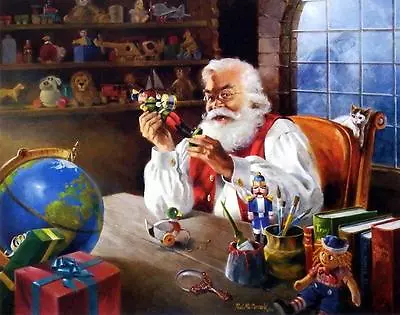 R.J. McDonald Santa's Approval Christmas S/N Art Print -20 X 16 • $95