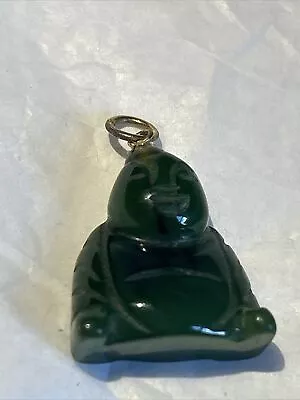 Vintage Nefrite Jade Buddha Pendant 1 Inch By 3/4 Inch • $18
