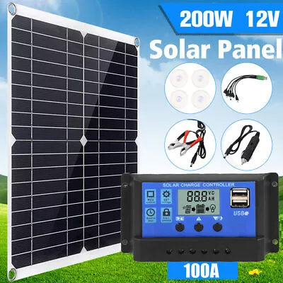 200W 12V Solar Panel Kit Battery Charger With 100A Controller Caravan RV Camper • £25