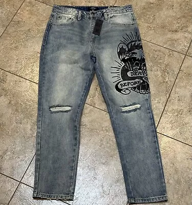 Men Ed Hardy Denim Jeans Distressed Jean Size 32MEHD8301-1 21-746 • $40