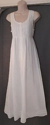 £14 • Buy Fab Laura Ashley White Cotton Vintage Boho Style Midi Dress Size 10/12