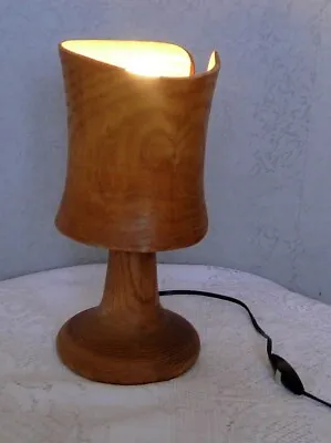 Lamp On Stand Wooden Size IN Mass Meme L' Lamp Shade Rare Design 70/80 • $86.73