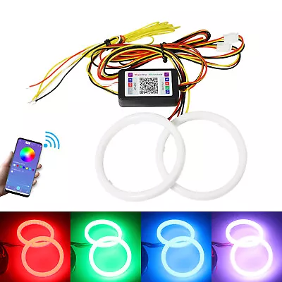 60mm 70mm 80mm 90mm 95mm 100mm 110mm 120mm APP RGB Angel Eye Halo Rings Colorful • $37.43
