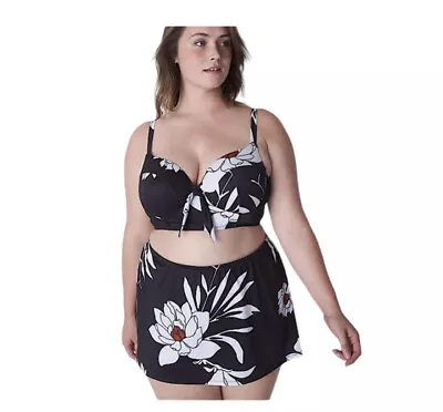 Cacique Longline Underwire Bikini Top SZ 38DD + Swim Skirt SZ 16 NWT • £72.98