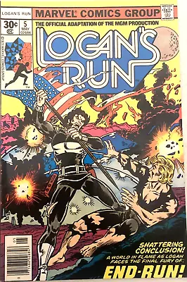 Logans Run # 5. May 1977.  Gerge Perez-cover. Marvel Comics. Vfn 8.0 • £7.19