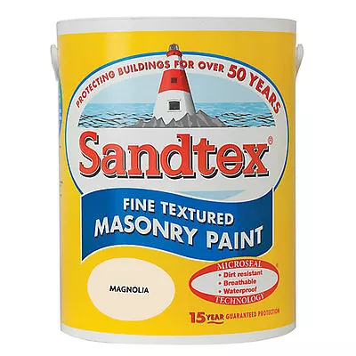 Sandtex -  Masonry Paint 5L - Fine Textured - Quality Waterproof -  15 Colours • £31.89