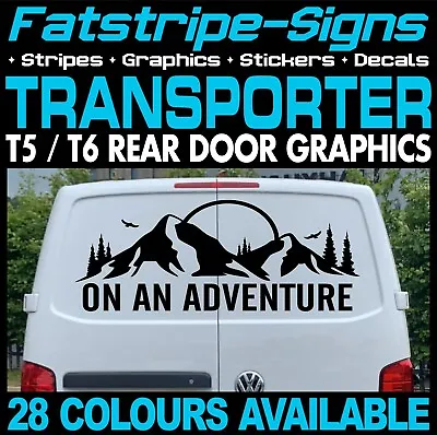 To Fit VW TRANSPORTER T5 T6 ADVENTURE MOUNTAINS CAMPERVAN STICKERS GRAPHICS VAN • $27.38