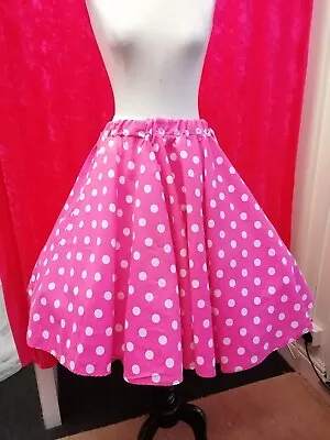 Ex Hire Fancy Dress Costume Pink Spotty 50s Rock & Roll Skirt M- XL • £2.99