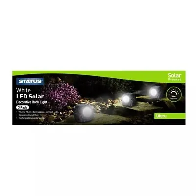 3 Pack Solar Rock Garden LED Lights Quality Decorative Status NEW POST SAME DAY  • £19.45