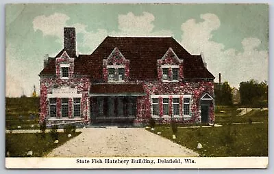 Delafield Wisconsin~State Fish Hatchery Building~1910 Postcard • $13